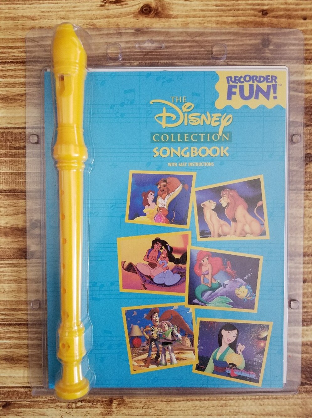 Disney Collection Songbook with Yellow Recorder Music Instrument Set Ages 3-8